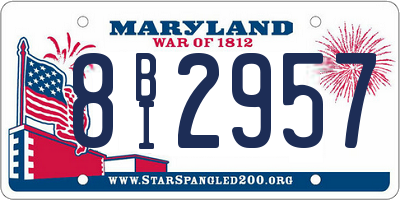MD license plate 8BI2957