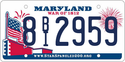 MD license plate 8BI2959