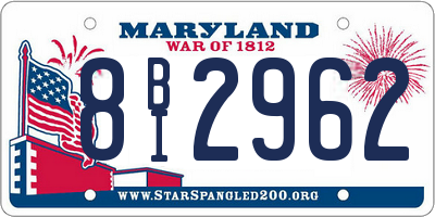 MD license plate 8BI2962