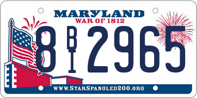 MD license plate 8BI2965