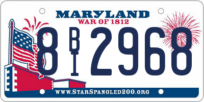 MD license plate 8BI2968