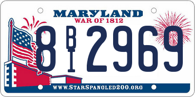 MD license plate 8BI2969