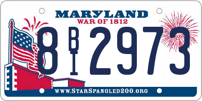 MD license plate 8BI2973
