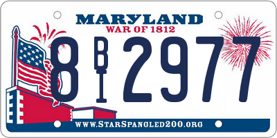 MD license plate 8BI2977