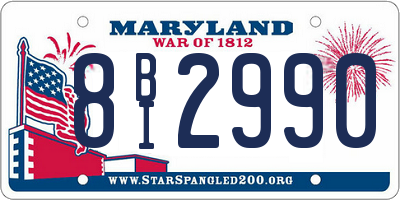 MD license plate 8BI2990