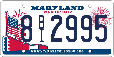 MD license plate 8BI2995