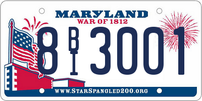 MD license plate 8BI3001
