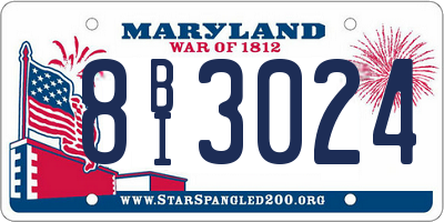 MD license plate 8BI3024