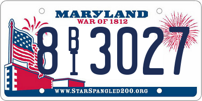 MD license plate 8BI3027
