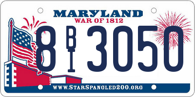 MD license plate 8BI3050