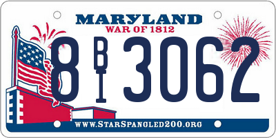 MD license plate 8BI3062