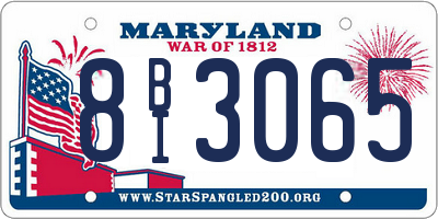 MD license plate 8BI3065
