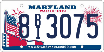 MD license plate 8BI3075