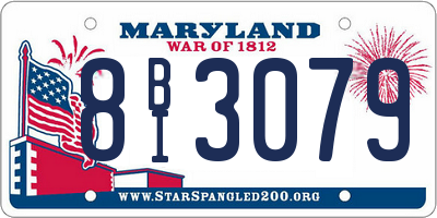 MD license plate 8BI3079