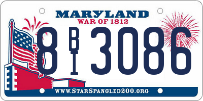 MD license plate 8BI3086
