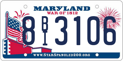 MD license plate 8BI3106