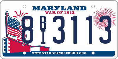MD license plate 8BI3113