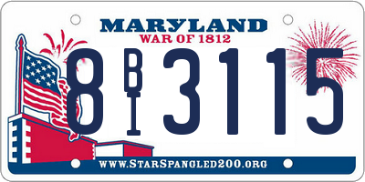 MD license plate 8BI3115