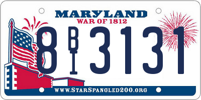 MD license plate 8BI3131