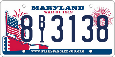 MD license plate 8BI3138