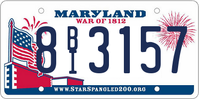 MD license plate 8BI3157
