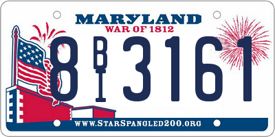 MD license plate 8BI3161
