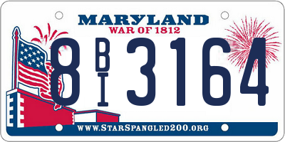 MD license plate 8BI3164