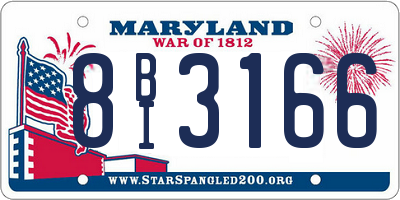MD license plate 8BI3166