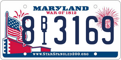MD license plate 8BI3169