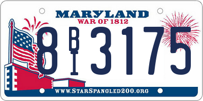 MD license plate 8BI3175