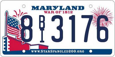 MD license plate 8BI3176