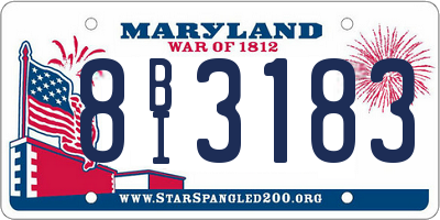 MD license plate 8BI3183
