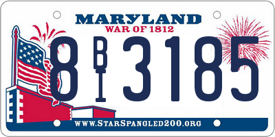 MD license plate 8BI3185