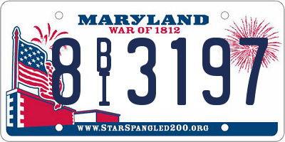 MD license plate 8BI3197