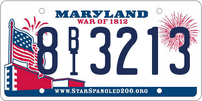 MD license plate 8BI3213
