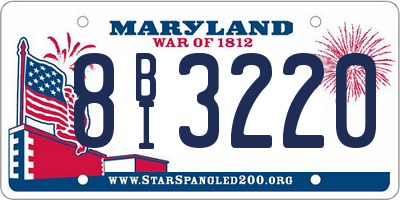 MD license plate 8BI3220