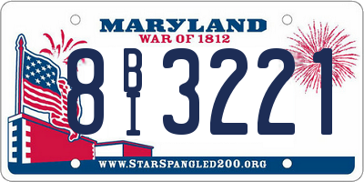 MD license plate 8BI3221