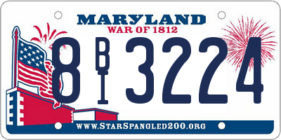 MD license plate 8BI3224