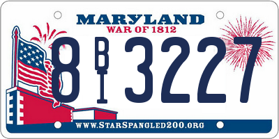 MD license plate 8BI3227