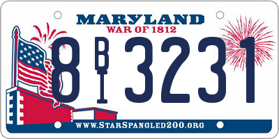 MD license plate 8BI3231