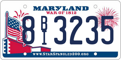 MD license plate 8BI3235