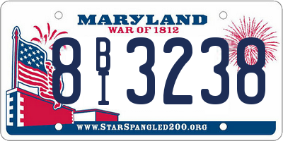 MD license plate 8BI3238