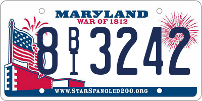 MD license plate 8BI3242