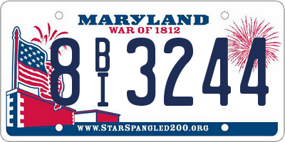 MD license plate 8BI3244