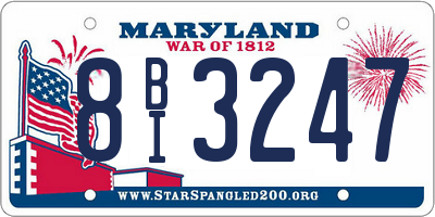 MD license plate 8BI3247