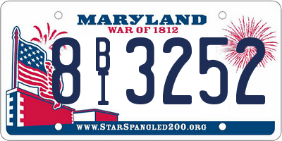 MD license plate 8BI3252