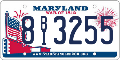 MD license plate 8BI3255
