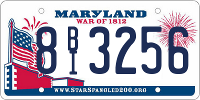 MD license plate 8BI3256