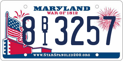 MD license plate 8BI3257