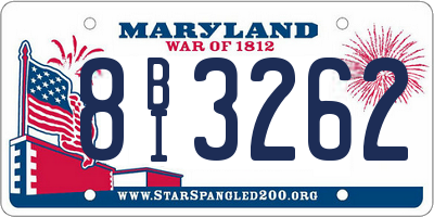 MD license plate 8BI3262
